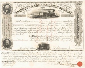 Columbus and Xenia Railroad Co. - Stock Certificate